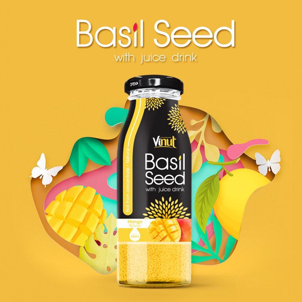 290ml VINUT Basil seed drink with Grape flavor view 2