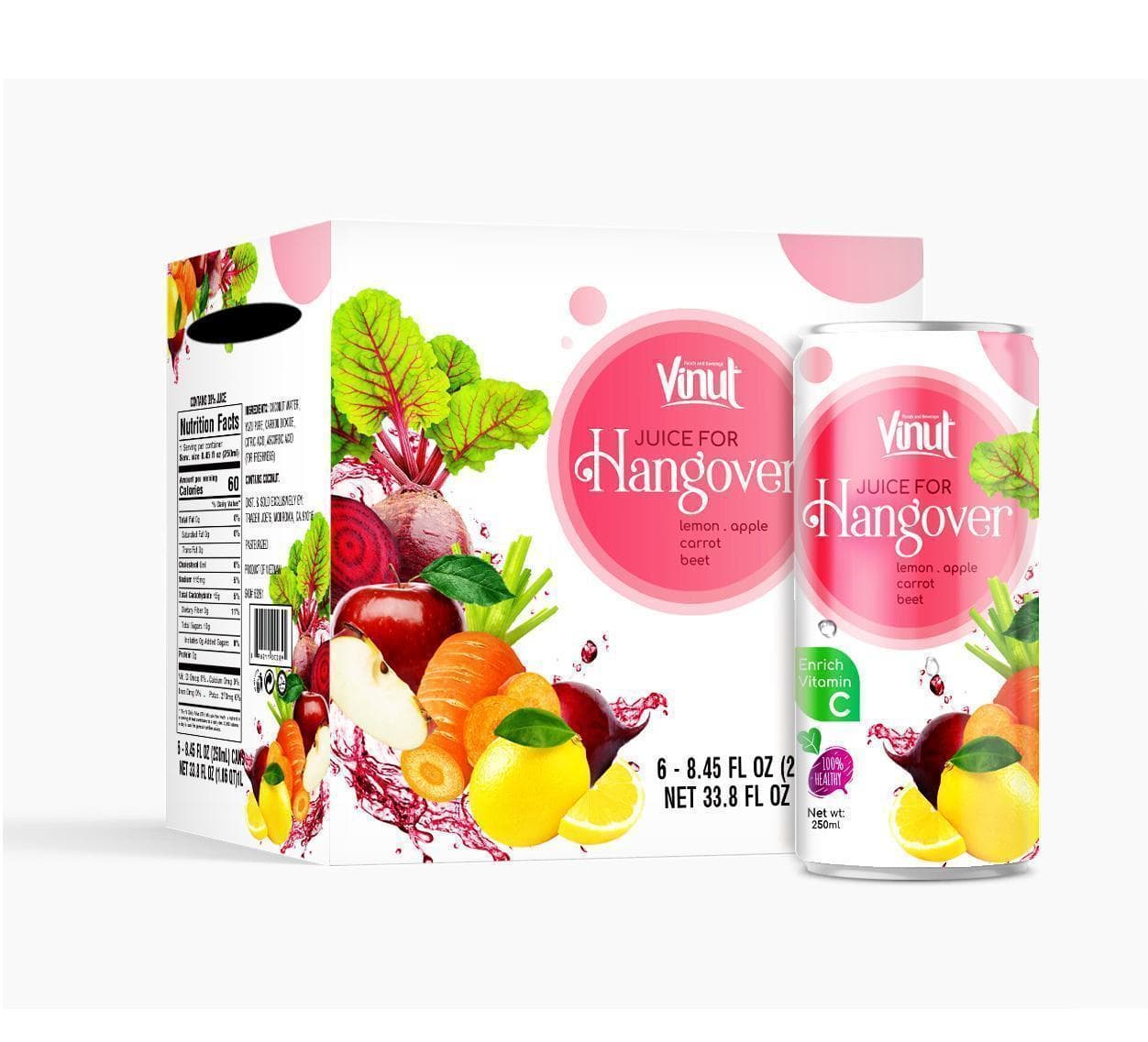 16.6 fl oz VINUT Vegetable Juice drink for Hangover view 2