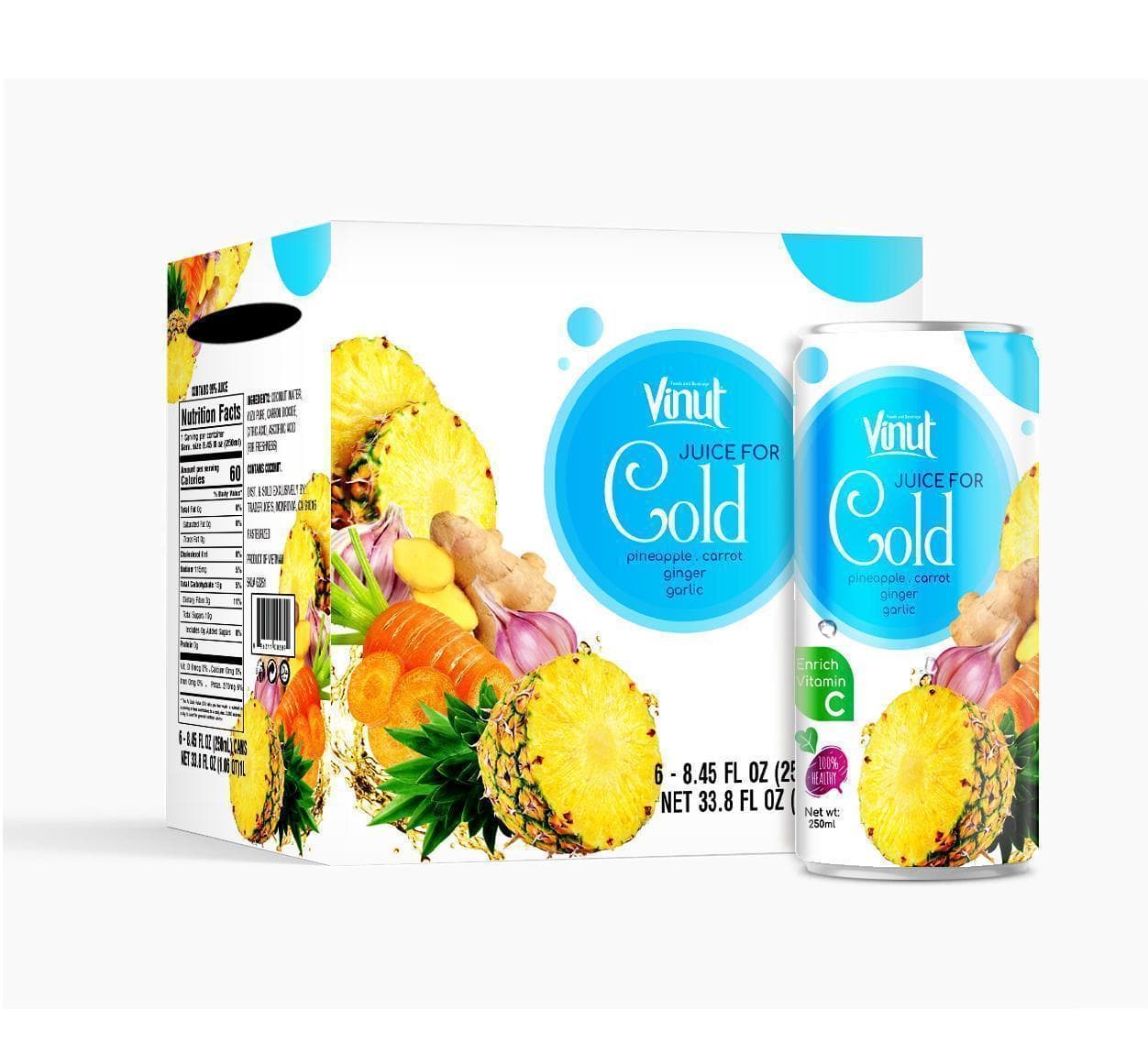 16.6 fl oz VINUT Vegetable Juice drink for Cold view 2