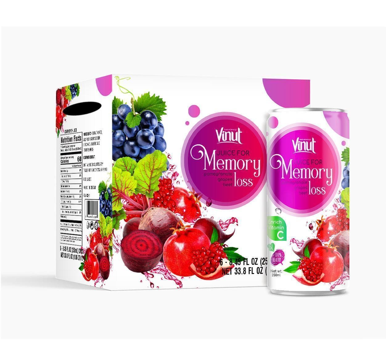 16.6 fl oz VINUT Vegetable Juice drink for Memory loss view 2