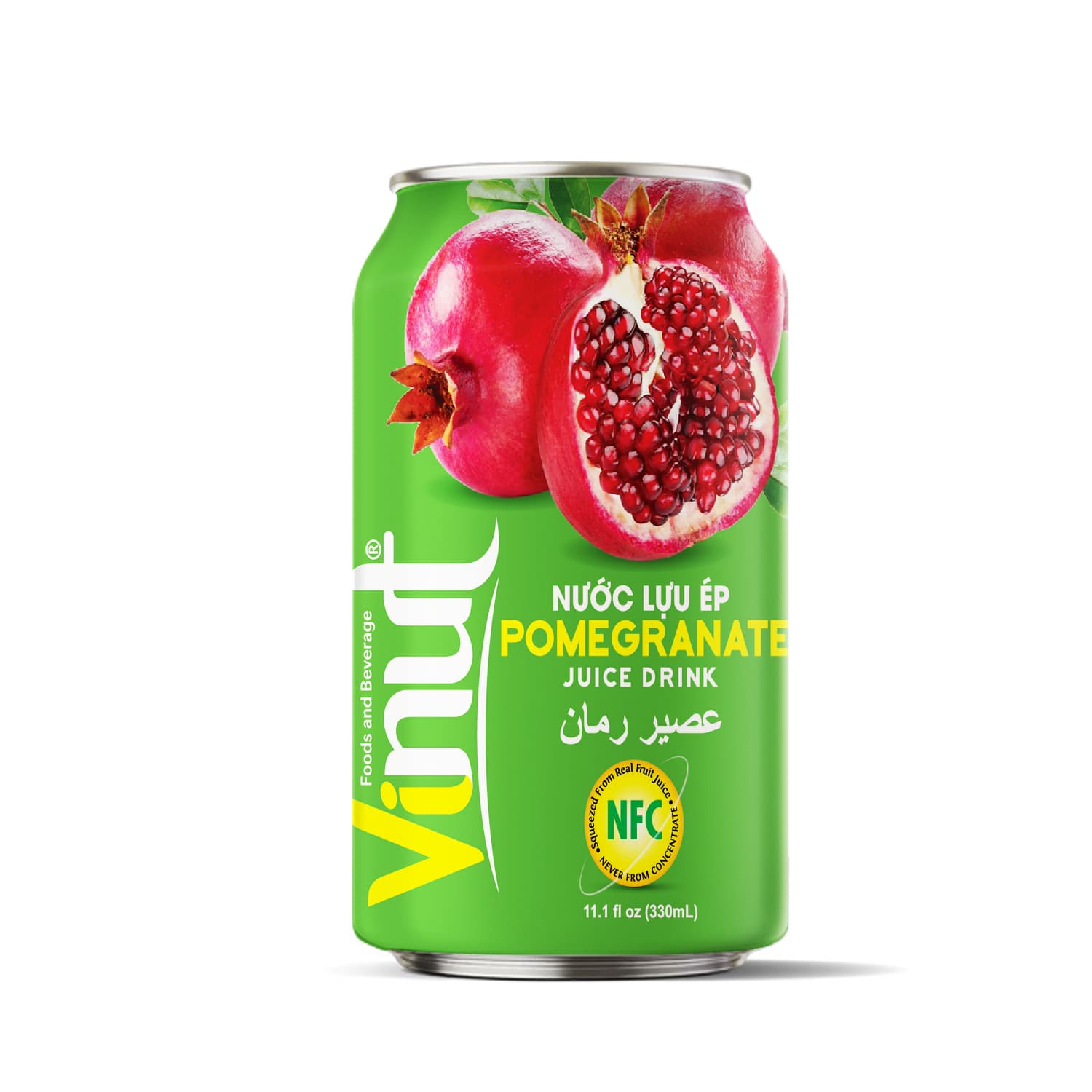 VINUT Pomegranate Juice Drink, Squeezed From Real Fruit Juice, NFC, Not From Concentrate, Slim Can, 11.1 fl oz (330mL)