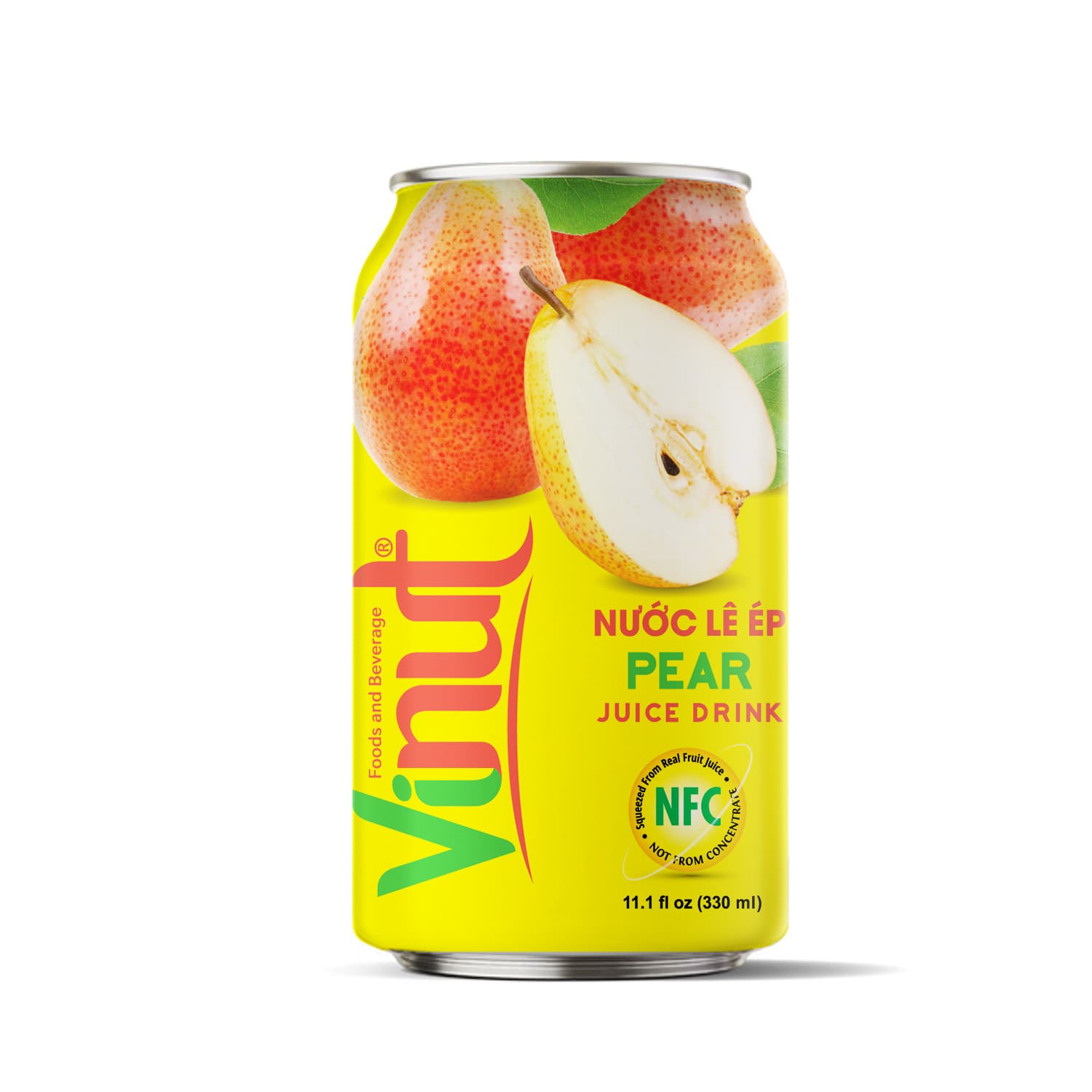 VINUT Pear Juice Drink, Squeezed From Real Fruit Juice, NFC, Not From Concentrate, Slim Can, 11.1 fl oz (330 mL)