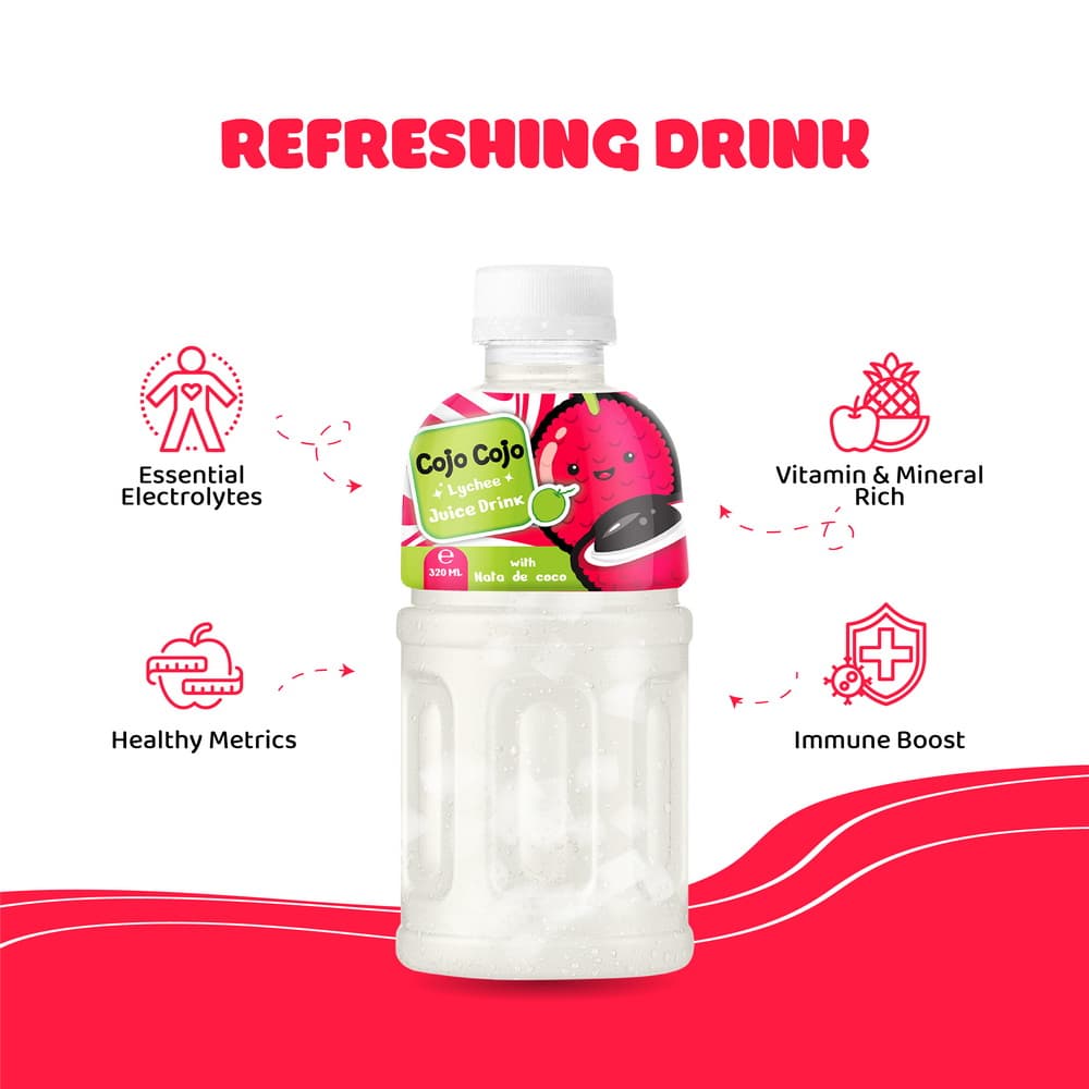 320ml Cojo Cojo Lychee Juice Drink with Nata De Coco view 4