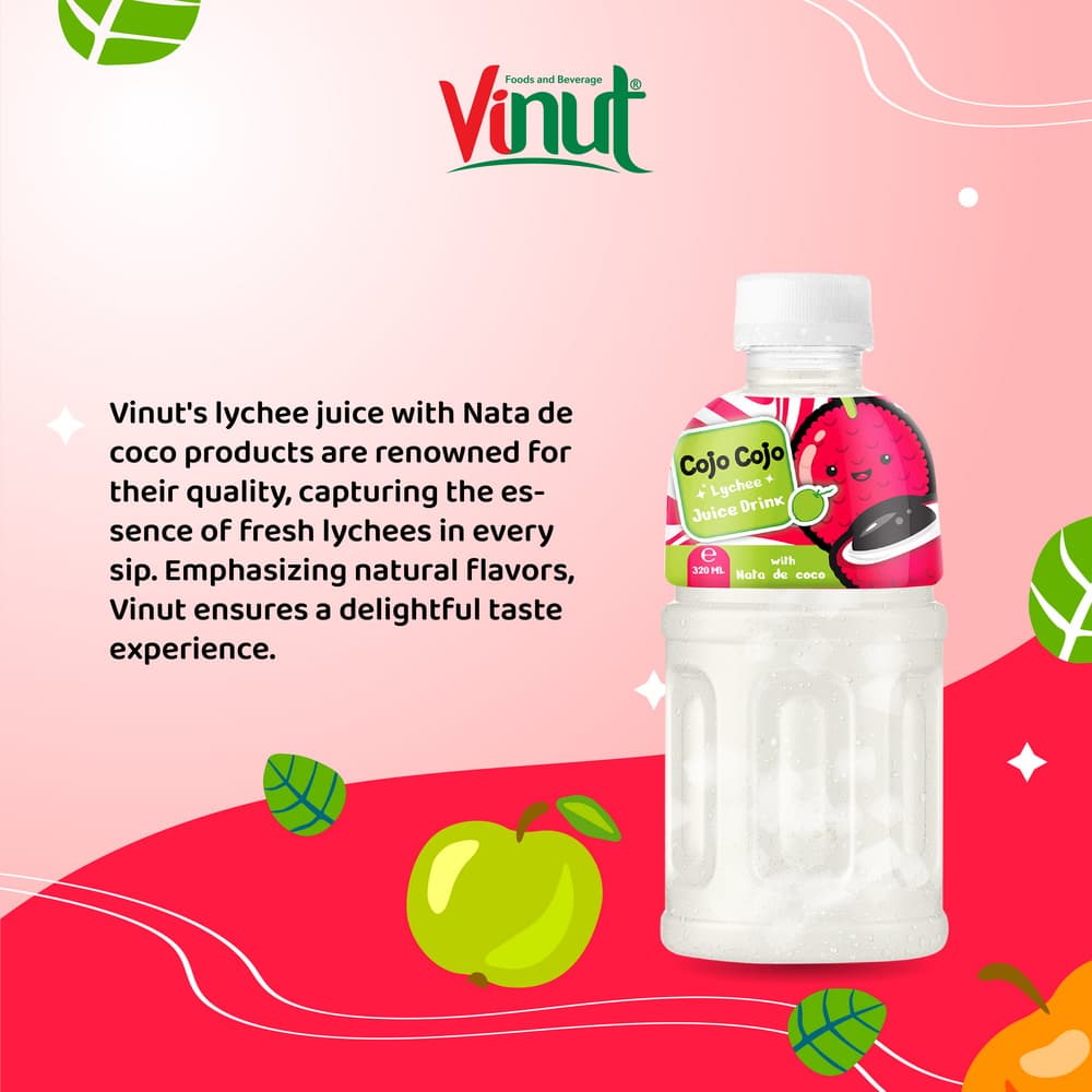 320ml Cojo Cojo Lychee Juice Drink with Nata De Coco view 5