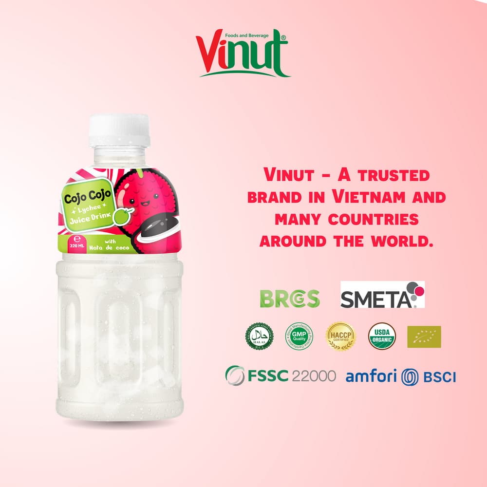320ml Cojo Cojo Lychee Juice Drink with Nata De Coco view 2