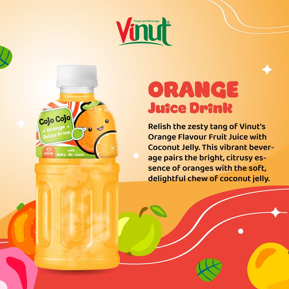 320ml Cojo Cojo Orange Juice Drink with Nata De Coco view 3