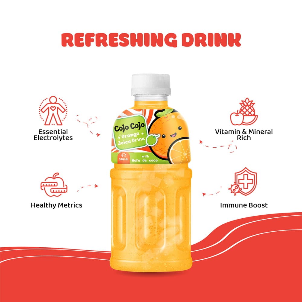 320ml Cojo Cojo Orange Juice Drink with Nata De Coco view 4