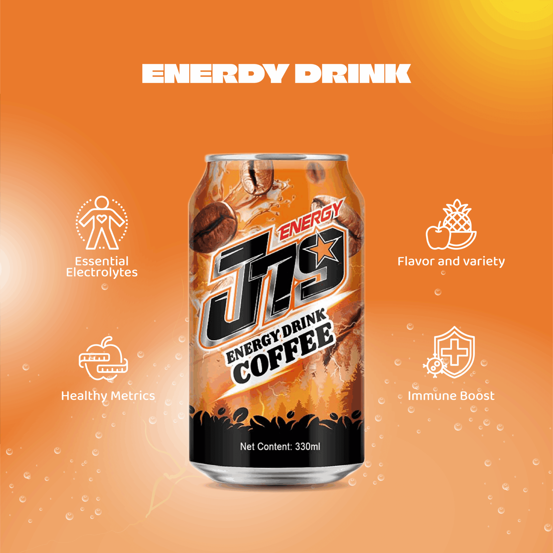 330ml J79 Energy drink Coffee view 3