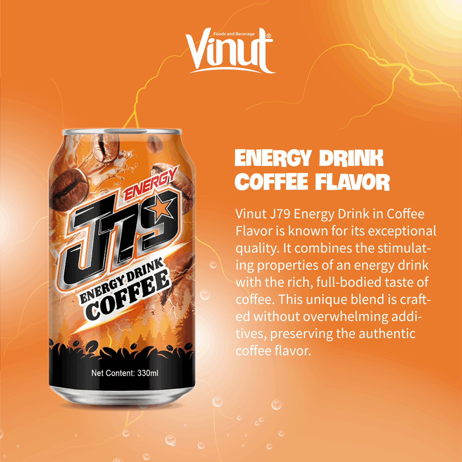 330ml J79 Energy drink Coffee view 4