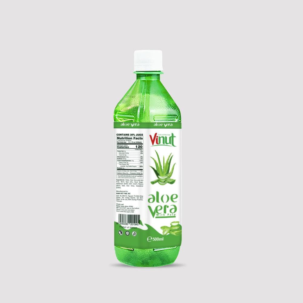 Vinut Aloe Vera Drink, Original Flavor, With Pulp, Contains 30% Juice, 120 Calories, PET Bottle, (500 mL) view 2