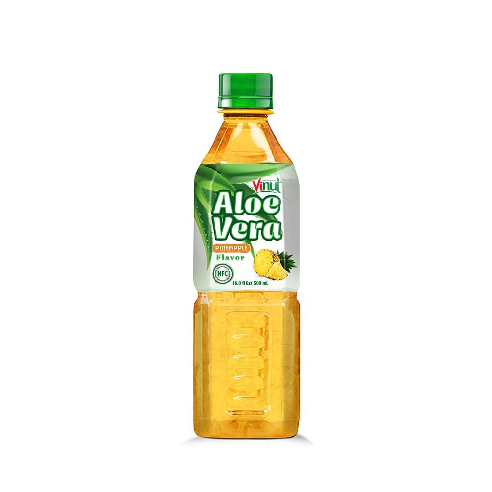 Vinut Aloe Vera Drink, Pineapple Flavor, NFC, PET Bottle, 16.9 fl oz (500 mL)
