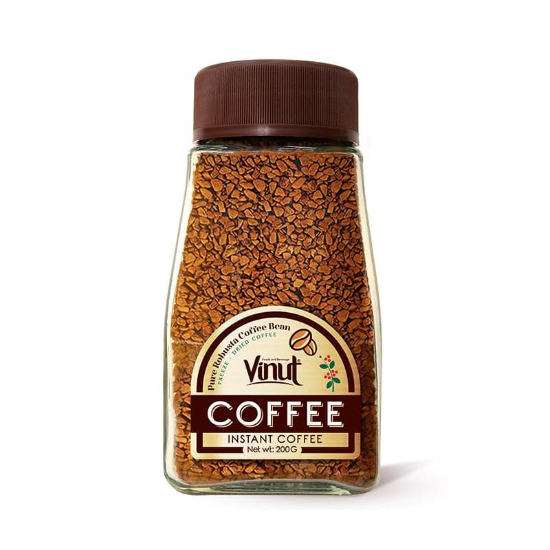 200g VINUT Glass jar Instant Pure Robusta instant Coffee bean