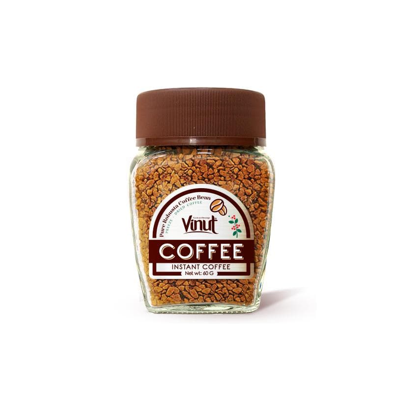 60g VINUT Glass jar Instant Pure Robusta instant Coffee Bean