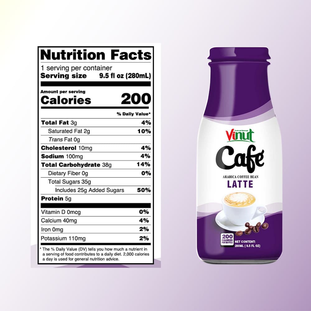 Box 4 x 9.5 fl oz Vinut Latte coffee drink (Arabica coffee bean) view 3
