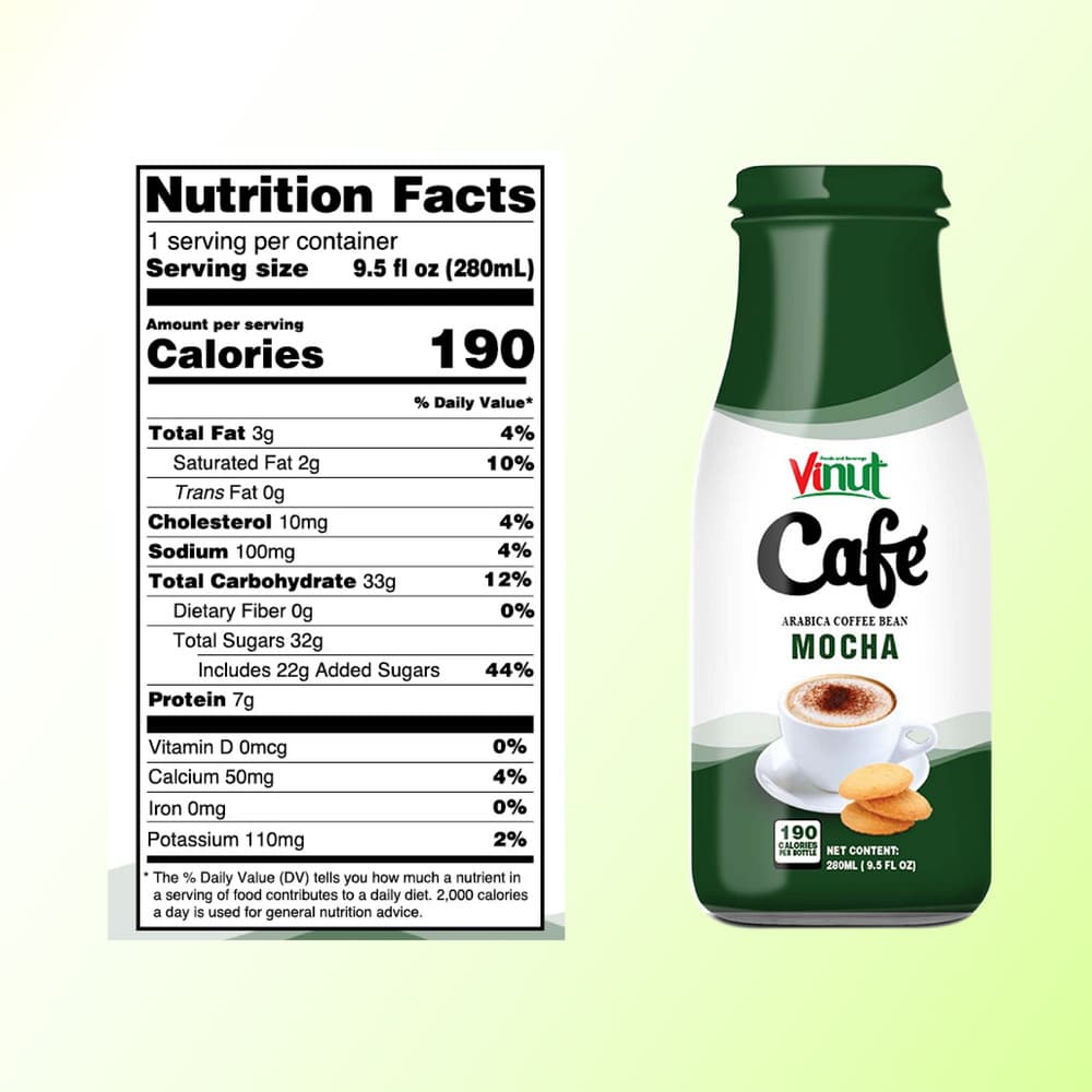Box 4 x 9.5 fl oz Vinut Mocha coffee drink (Arabica coffee bean) view 3