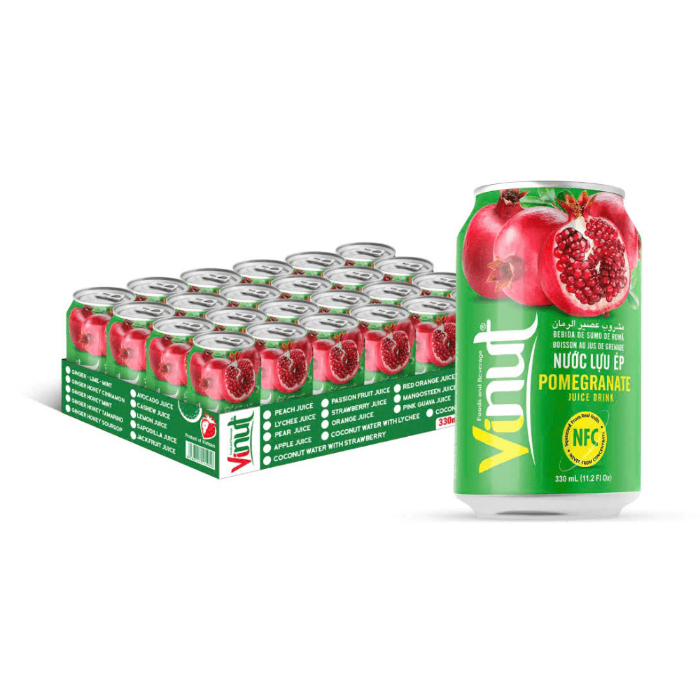 VINUT Pomegranate Juice Drink, Squeezed From Real Fruit Juice, NFC, Not From Concentrate, Slim Can, 11.1 fl oz (330mL) view 2