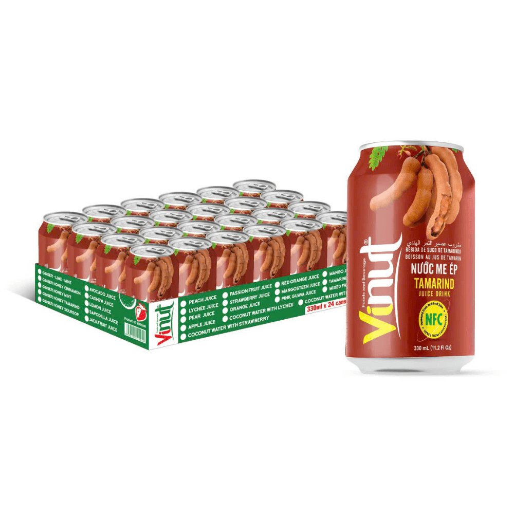 VINUT Tamarind Juice Drink, Squeezed From Real Fruit Juice, NFC, Not From Concentrate, Slim Can, 330 mL (11.2 Fl Oz) view 2