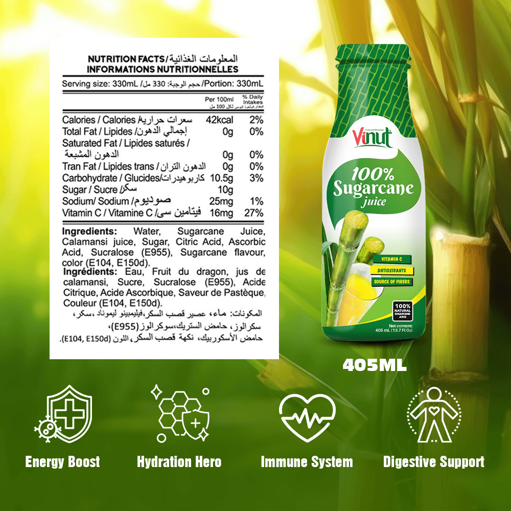 VINUT 100 Percent Sugarcane Juice, Natural Sweet, PET Bottle, 13.7 fl oz (405 mL) view 5