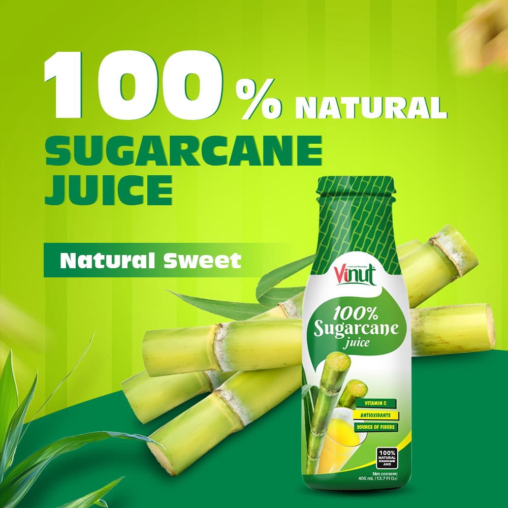 VINUT 100 Percent Sugarcane Juice, Natural Sweet, PET Bottle, 13.7 fl oz (405 mL)