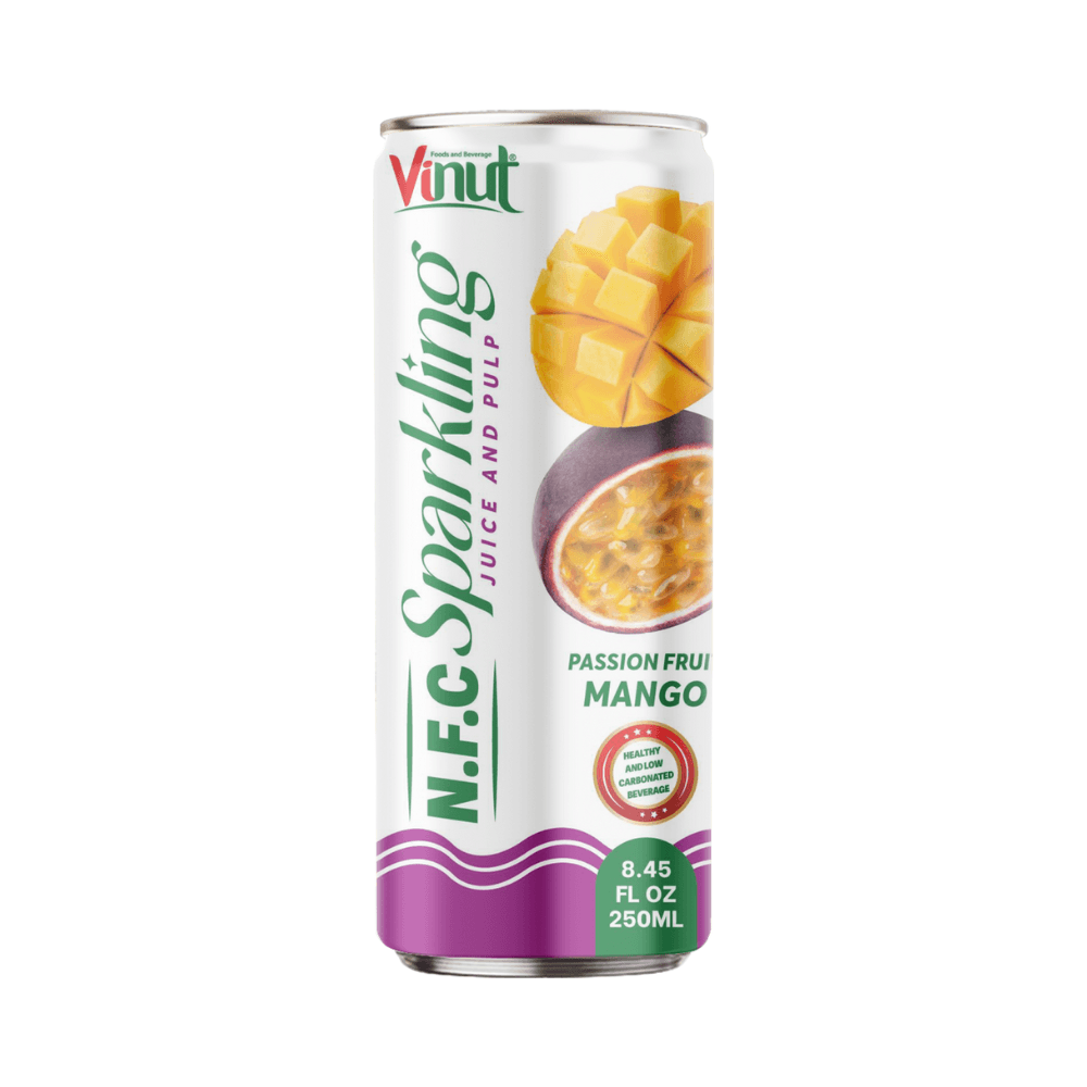 250ml VINUT NFC Sparkling Passion Fruit &amp; Mango with Pulp - Healthy &amp; Low Carbonated Beverage