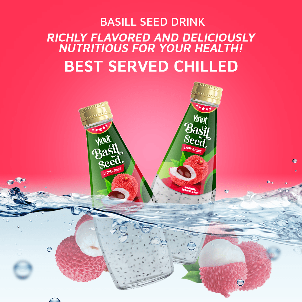 9.8 fl oz Vinut Basil Seed Drink with Lychee Juice view 4