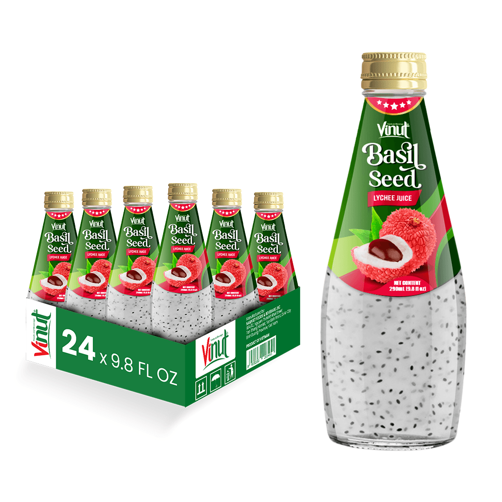 9.8 fl oz Vinut Basil Seed Drink with Lychee Juice view 2