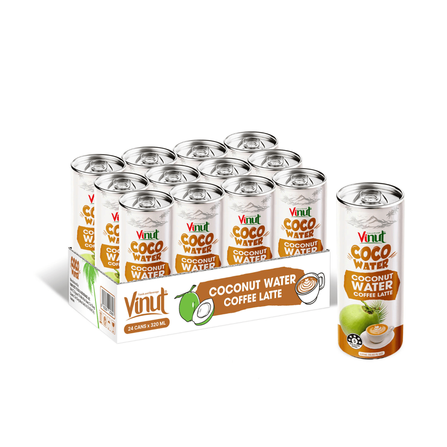 320ml Vinut Coconut Water with Coffee Latte Drink view 2