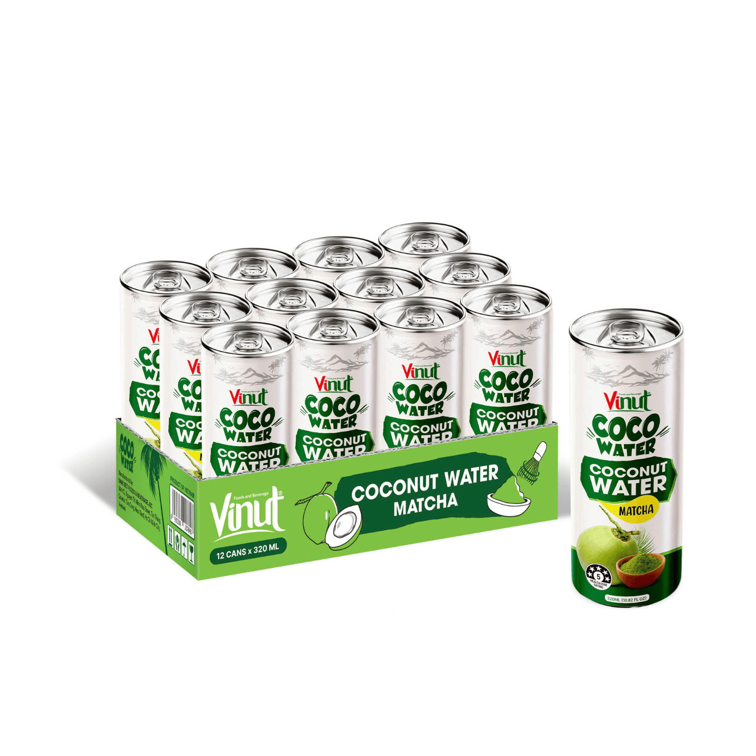 320ml Vinut Coconut Water with Matcha Drink view 2