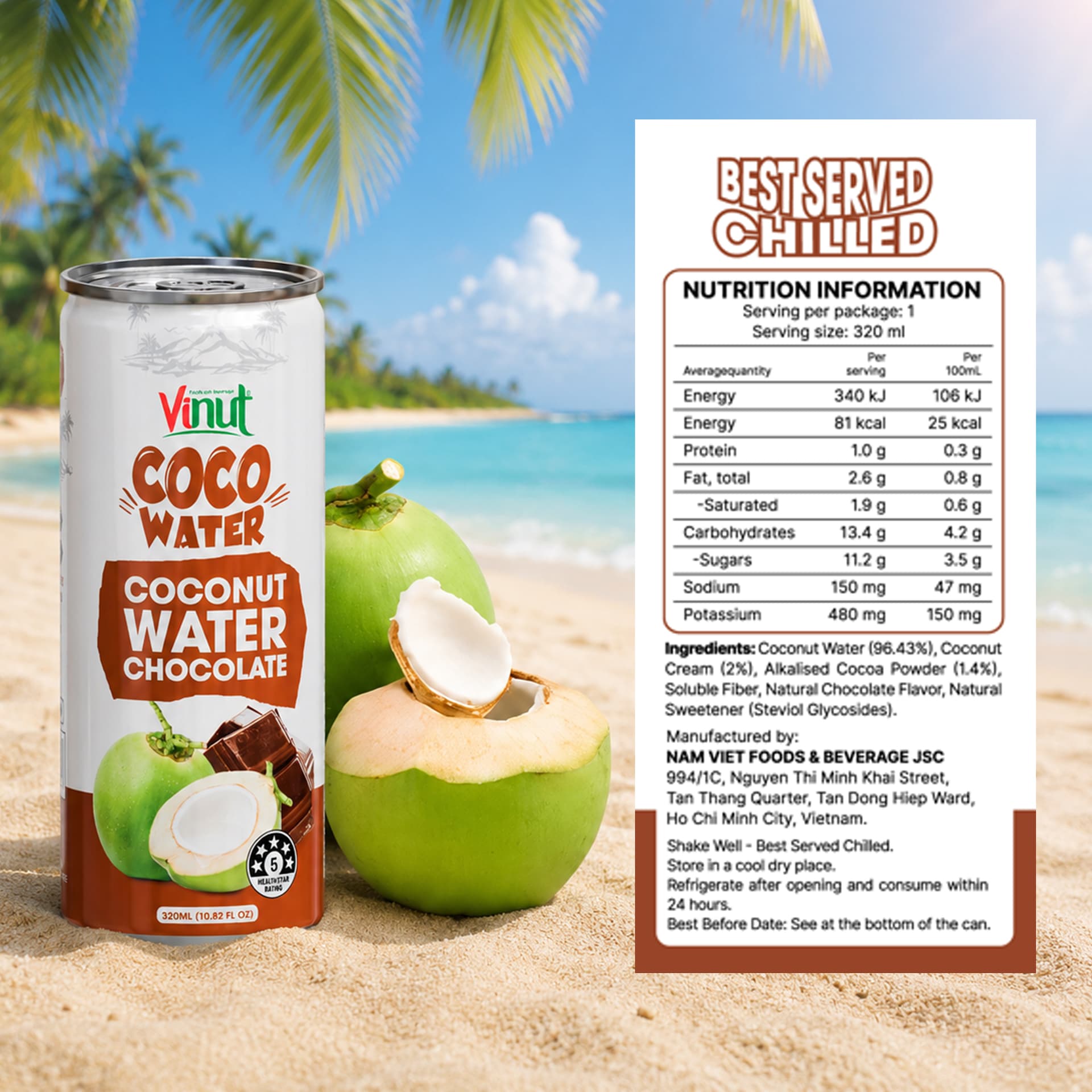 10.8 fl oz Vinut Coco Water Chocolate view 5