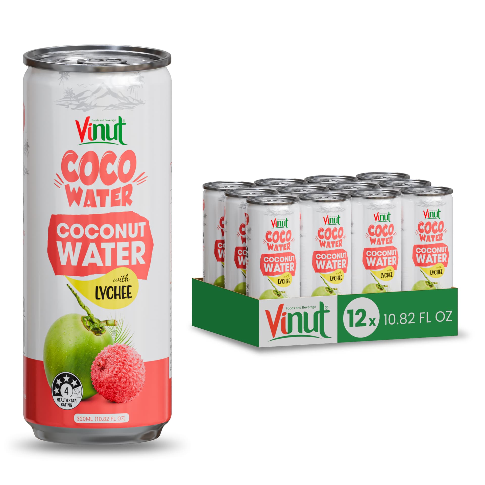 10.82 fl oz Vinut Coco Water with Lychee view 3