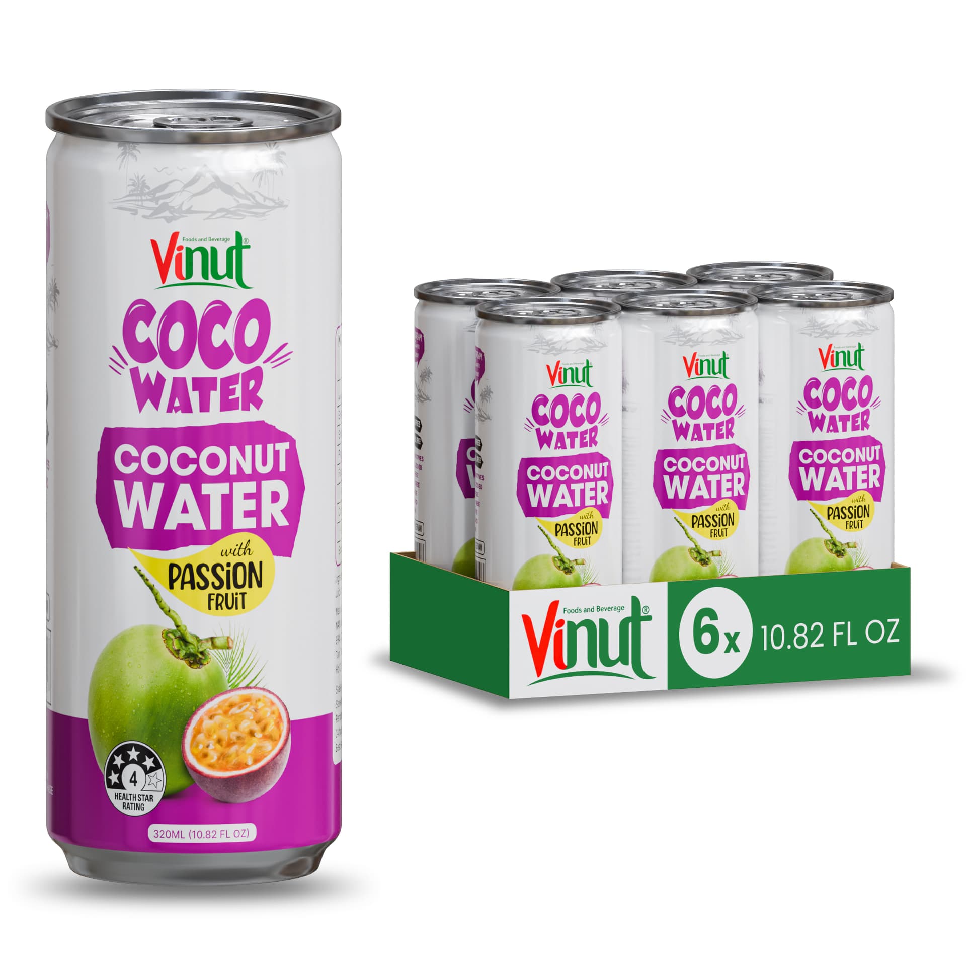10.82 fl oz Vinut Coco Water with Passion Fruit view 2