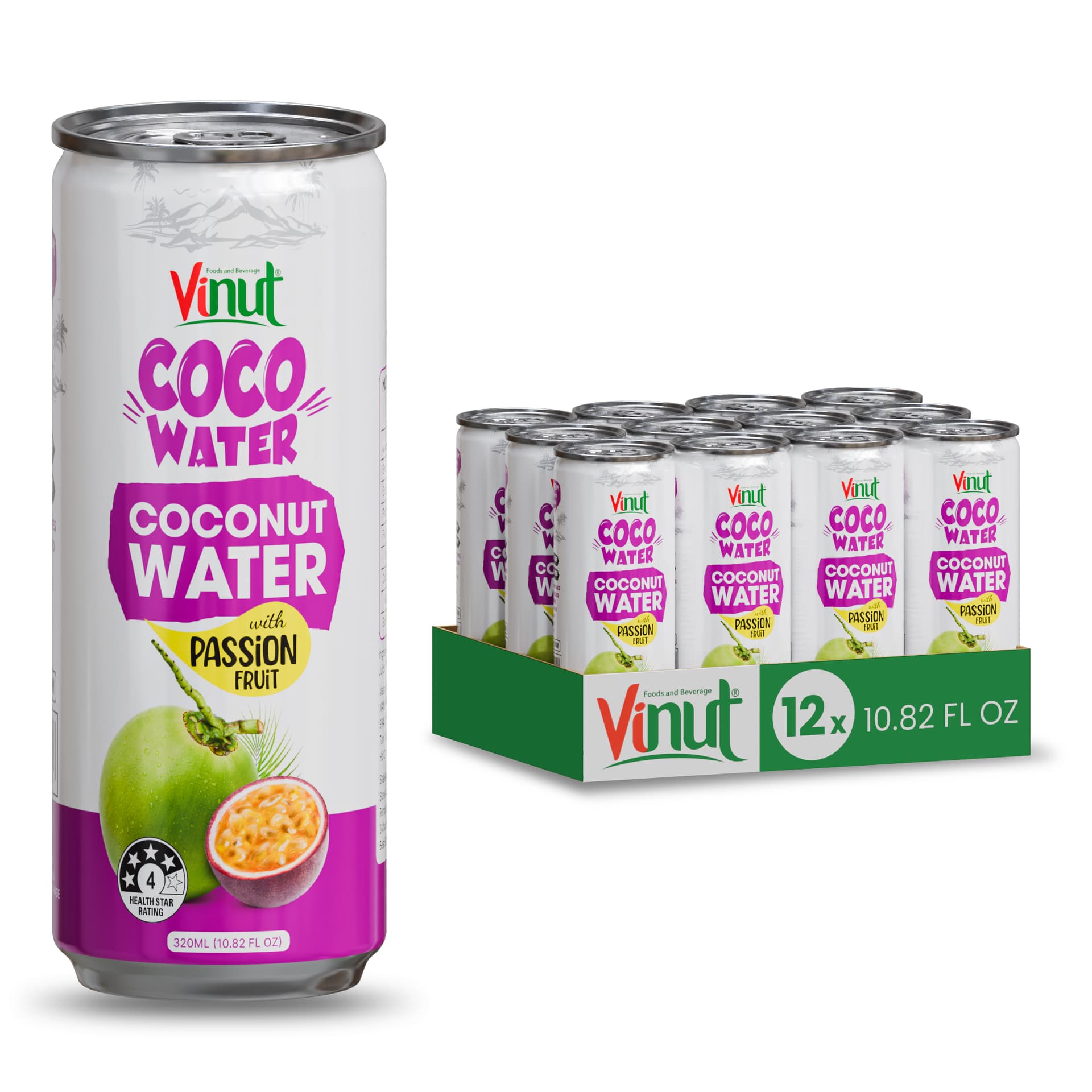 10.82 fl oz Vinut Coco Water with Passion Fruit view 3