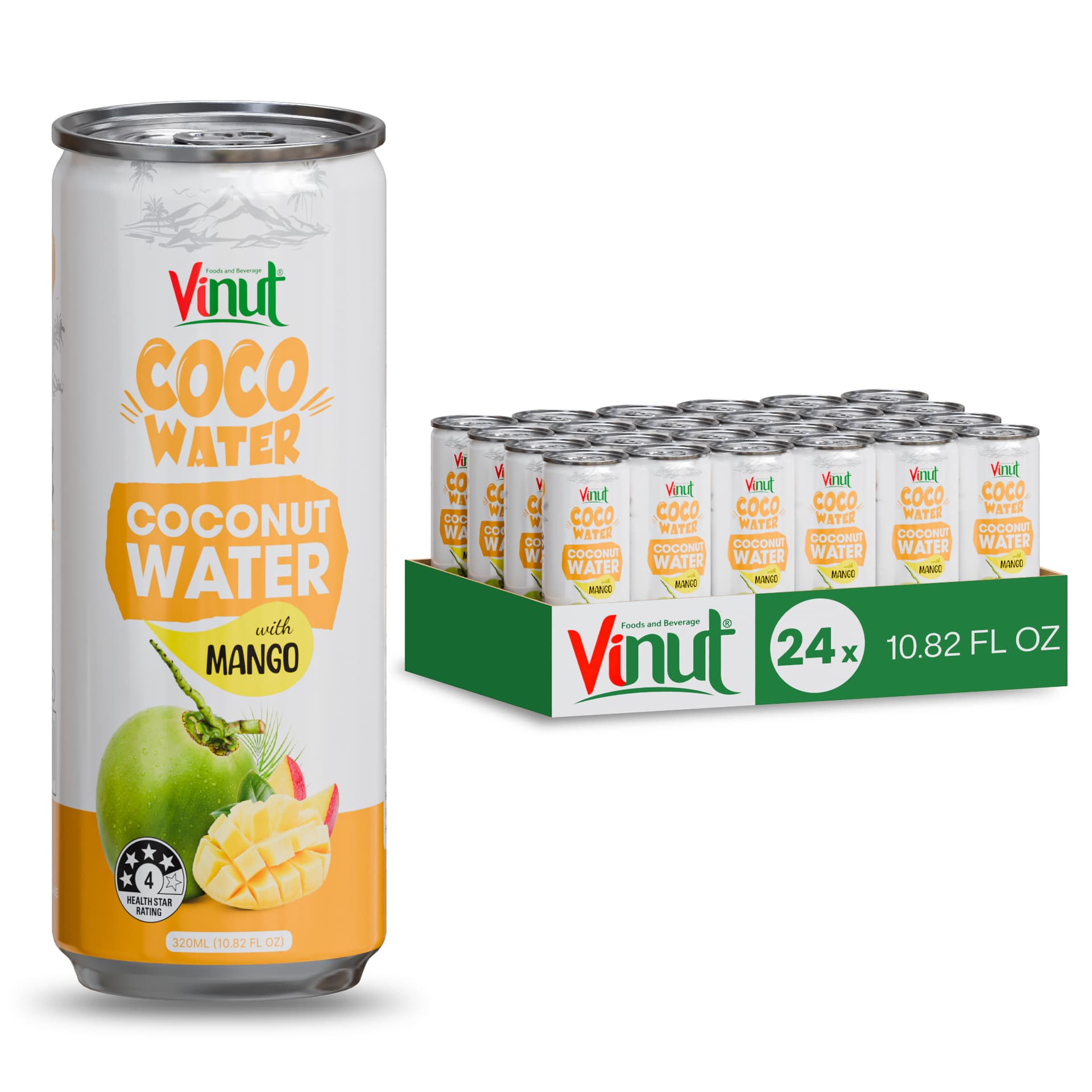 10.82 fl oz Vinut Coco Water with Mango I Pack of 24 view 1