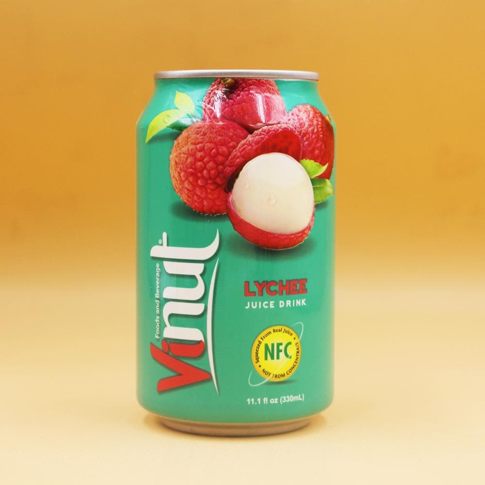 VINUT Lychee Juice Drink, NFC Squeezed From Real Juice Not From Concentrate, Can, 11.1 fl oz (330 mL)