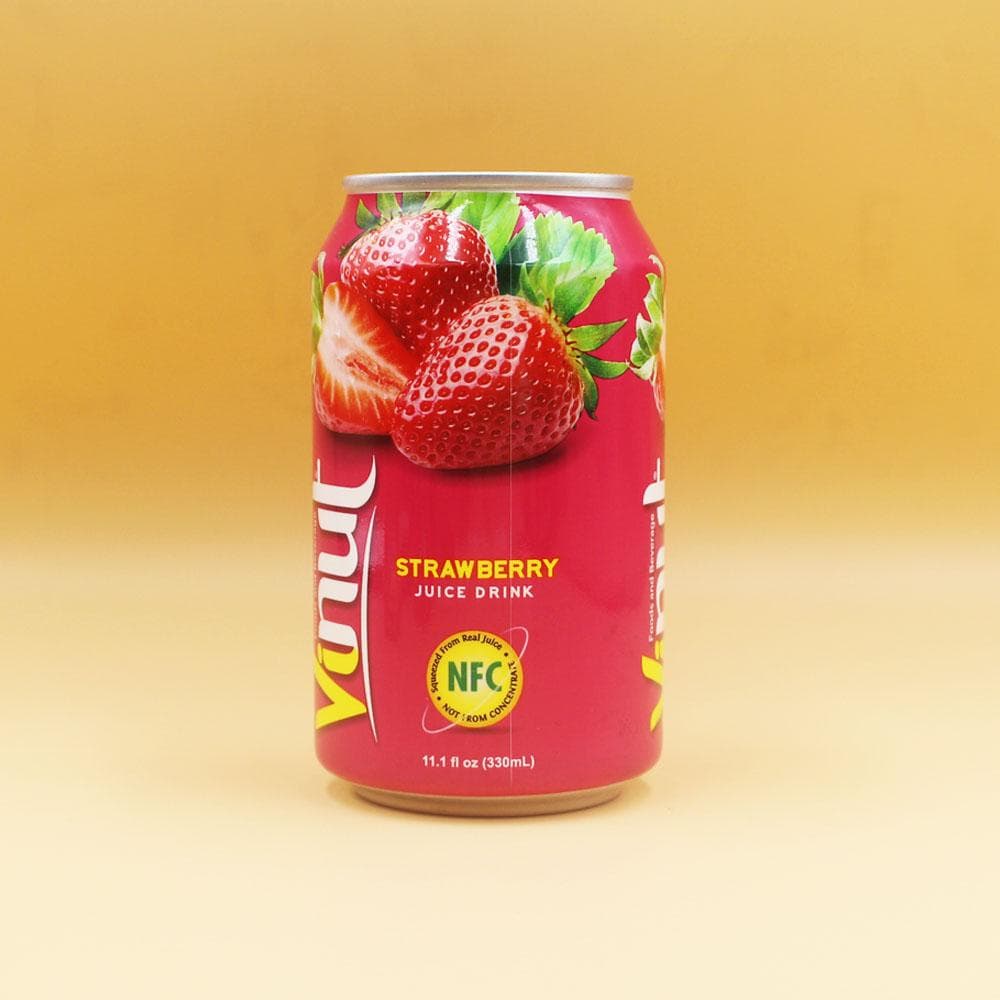 VINUT Strawberry Juice Drink, NFC Squeezed From Real Juice Not From Concentrate, Can, 11.1 fl oz (330 mL)