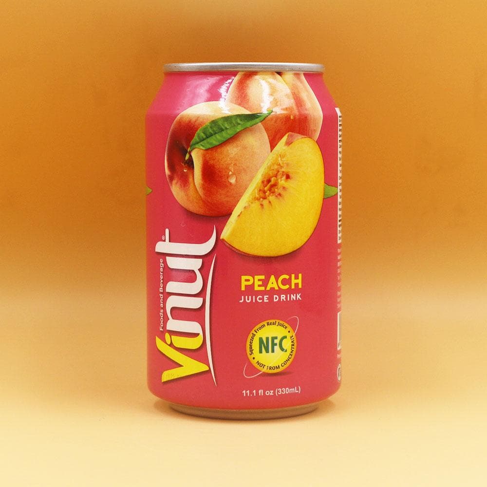 VINUT Peach Juice Drink, NFC Squeezed From Real Juice Not From Concentrate, Can, 11.1 fl oz (330 mL)