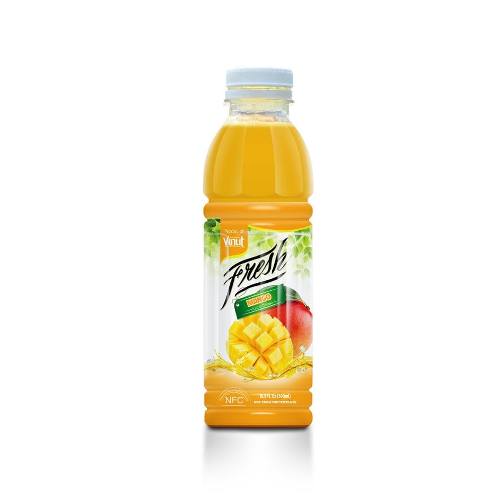 VINUT Fresh Mango Juice Drink, NFC Squeezed From Real Juice Not From Concentrate, PET Bottle, 16.9 fl oz (500 mL)
