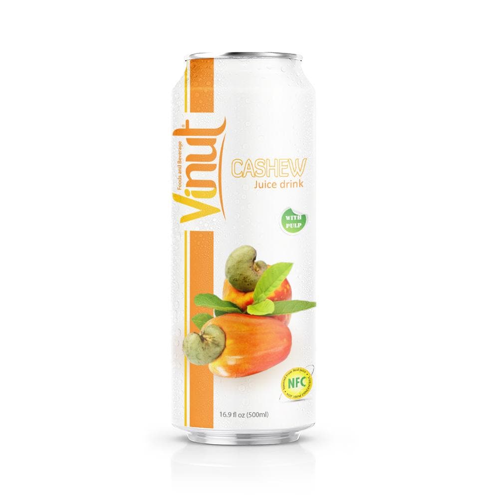 VINUT Cashew Juice Drink, With Pulp, NFC Squeezed From Real Fruit Juice, Can, 16.9 fl oz (500 mL)