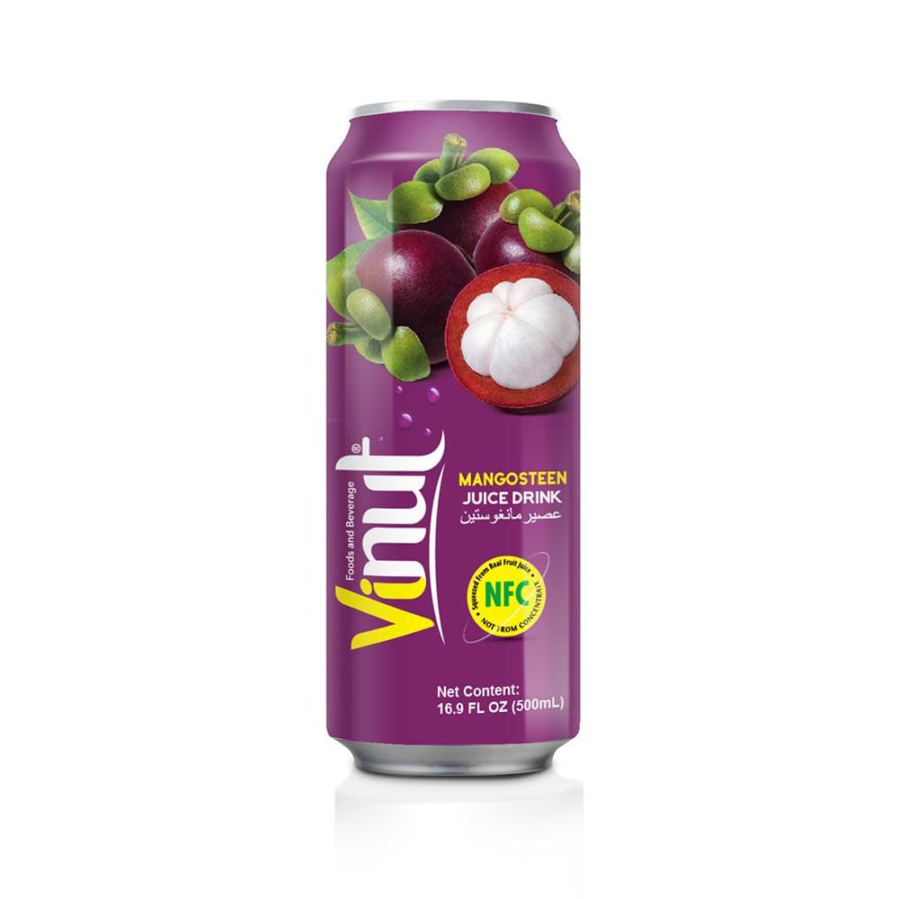 VINUT Mangosteen Juice Drink, NFC Squeezed From Real Fruit Juice Not From Concentrate, Can, 16.9 fl oz (500 mL)