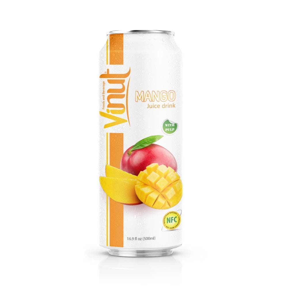 VINUT Mango Juice Drink, With Pulp, NFC Squeezed From Real Fruit Juice, Can, 16.9 fl oz (500 mL)