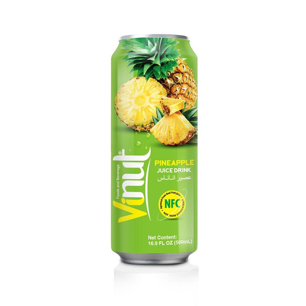 VINUT Pineapple Juice Drink, NFC Squeezed From Real Fruit Juice Not From Concentrate, Can, 16.9 fl oz (500 mL) view 1