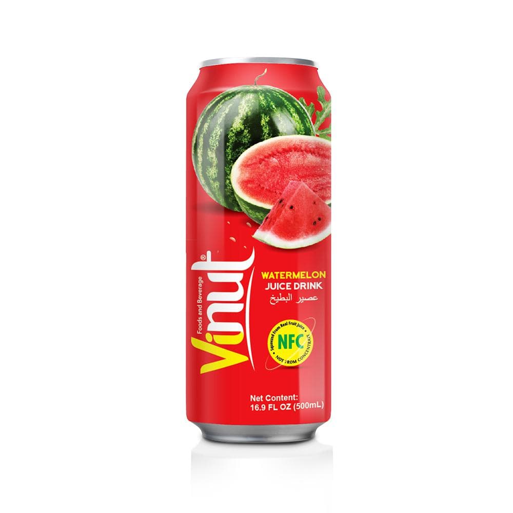 VINUT Watermelon Juice Drink, NFC Squeezed From Real Fruit Juice Not From Concentrate, Can, 16.9 fl oz (500 mL)