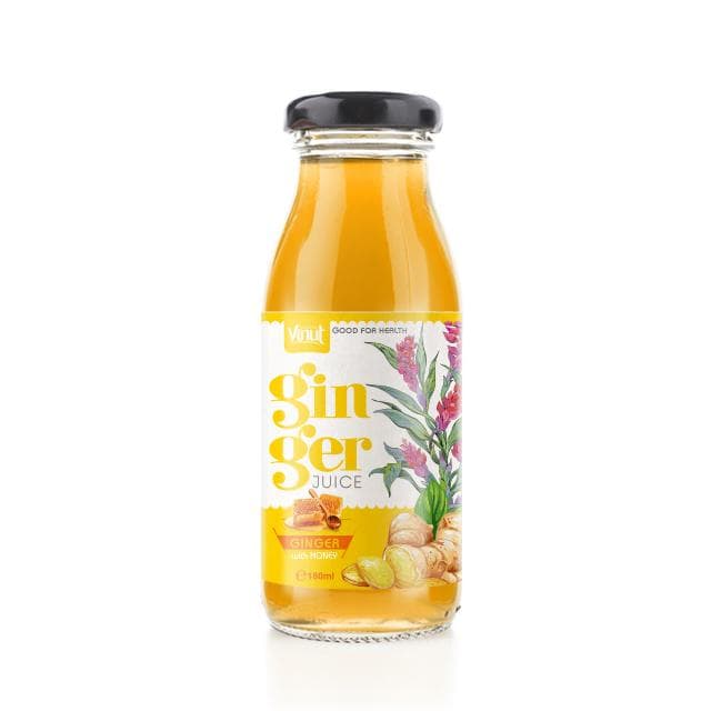 VINUT Ginger Juice, With Honey, Good For Health, 100% Ginger, Glass Bottle, (180 mL)