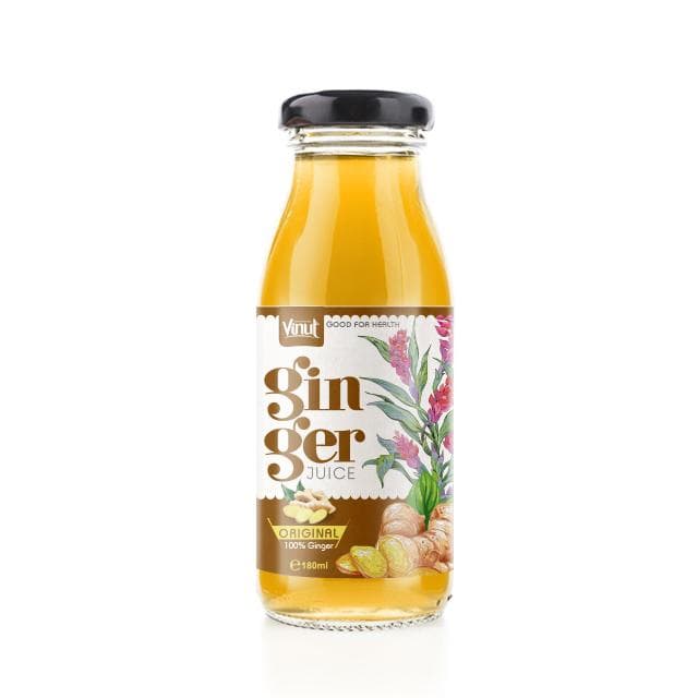 VINUT Ginger Juice, Original, 100% Ginger, Good For Health, Glass Bottle, (180 mL)