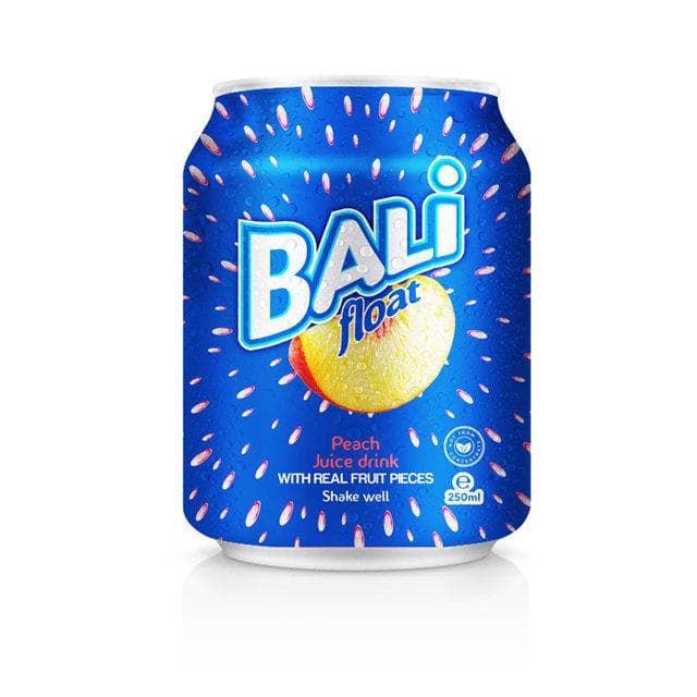 VINUT Peach Juice Drink, Bali Float, With Real Fruit Pieces, Shake Well, Short Can, (250 mL) view 1
