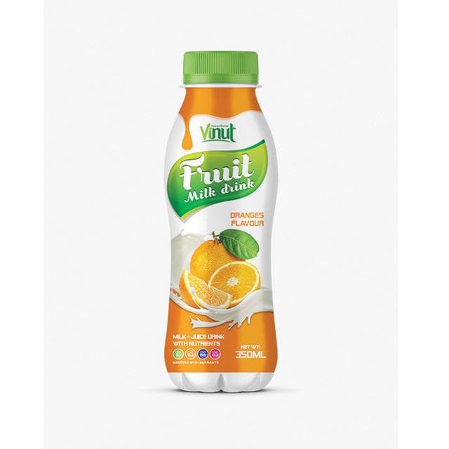 VINUT Fruit Milk Drink, Oranges Flavour, Milk Juice Drink With Nutrients, PET Bottle, (350 mL)