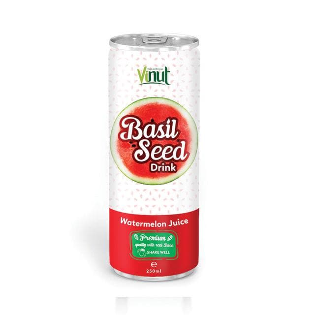 250ml VINUT Premium Basil seed drink with Watermelon Juice Flavor