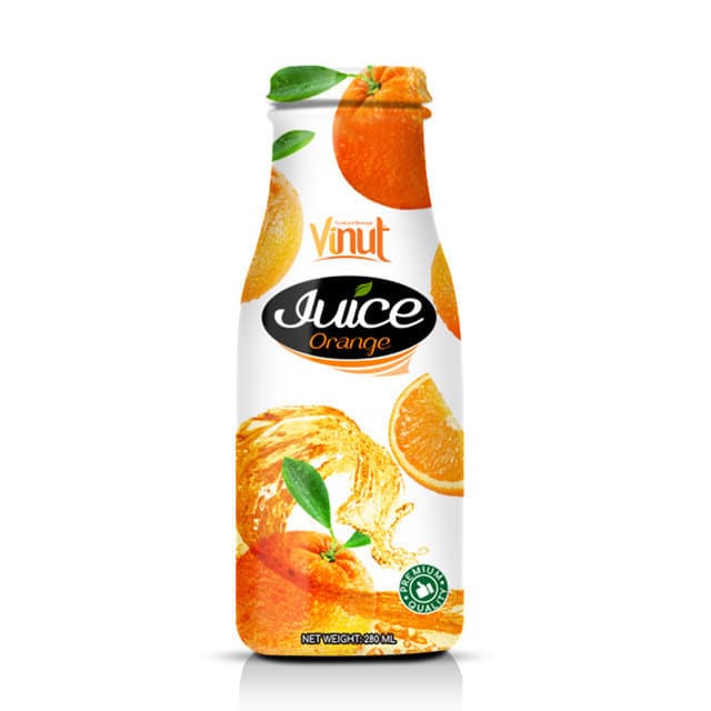 VINUT Orange Juice, Premium Quality, Glass Bottle, (280 mL)