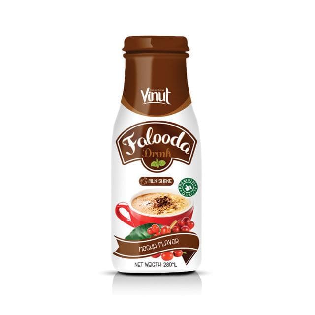 VINUT Falooda Drink, Mocha Flavor, Milk Shake, Premium Quality, PET Bottle, (280 mL)