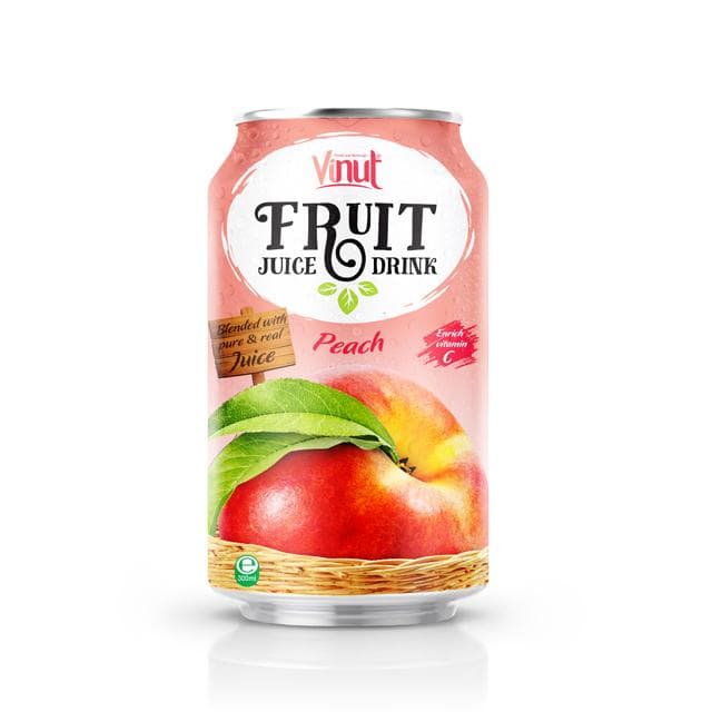 VINUT Fruit Juice Drink, Peach, Blended With Pure Real Juice, Enrich Vitamin C, Can, (300 mL)